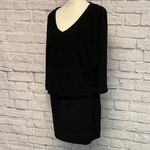 WHBM black studded dolman sleeve mini dress Size S